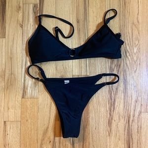 Black O ring bikini XS